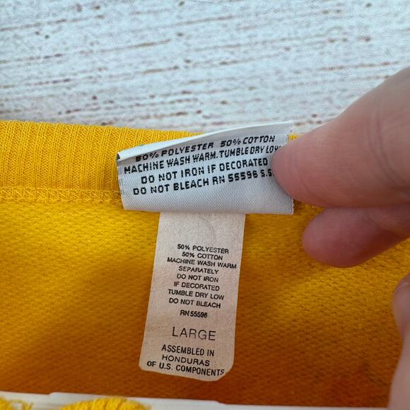 Vintage 80's Tropix Zone American Soccer Henley Sweatshirt Adult Large Yellow - Picture 9 of 11
